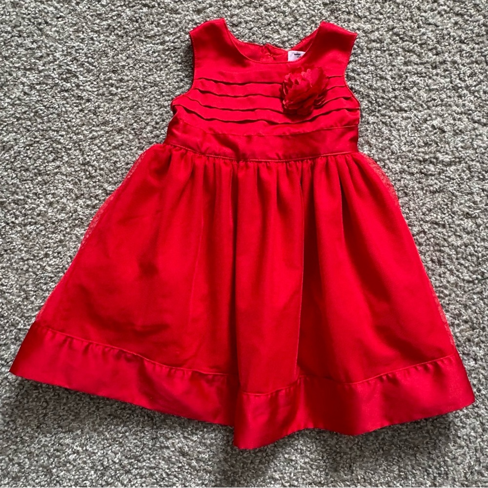 🧸 2/20 Carter's Vibrant Red Formal Kids Dress | 12M